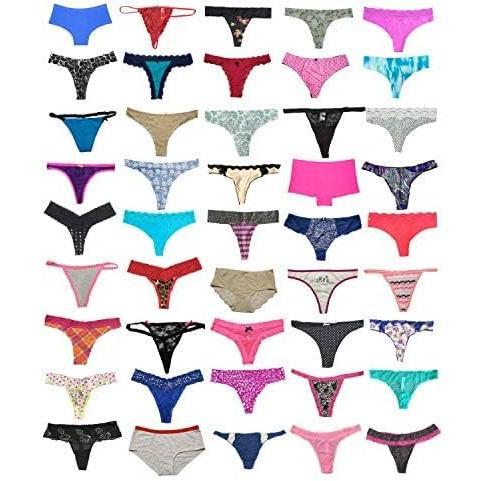 Variety of Womens Underwear Pack T-Back Thong Bikini Hipster Briefs Cotton Lace Panties