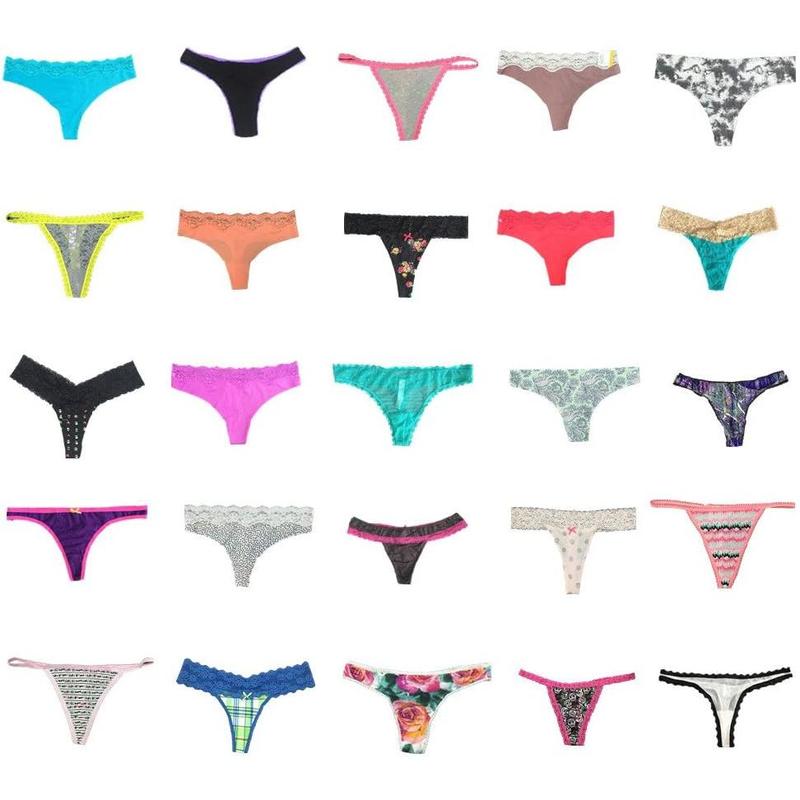 Variety of Womens Underwear Pack T-Back Thong Bikini Hipster Briefs Cotton Lace Panties