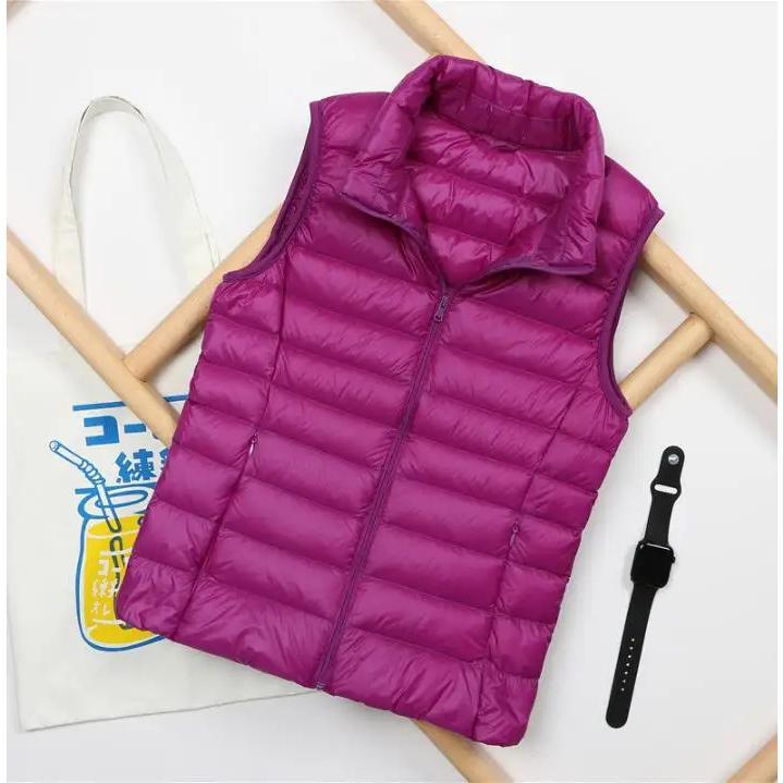 Autumn and Winter Down Vest Women's Short Ultra-light Duck Down Jacket Windproof Vest Warm Women's Sleeveless Jacket