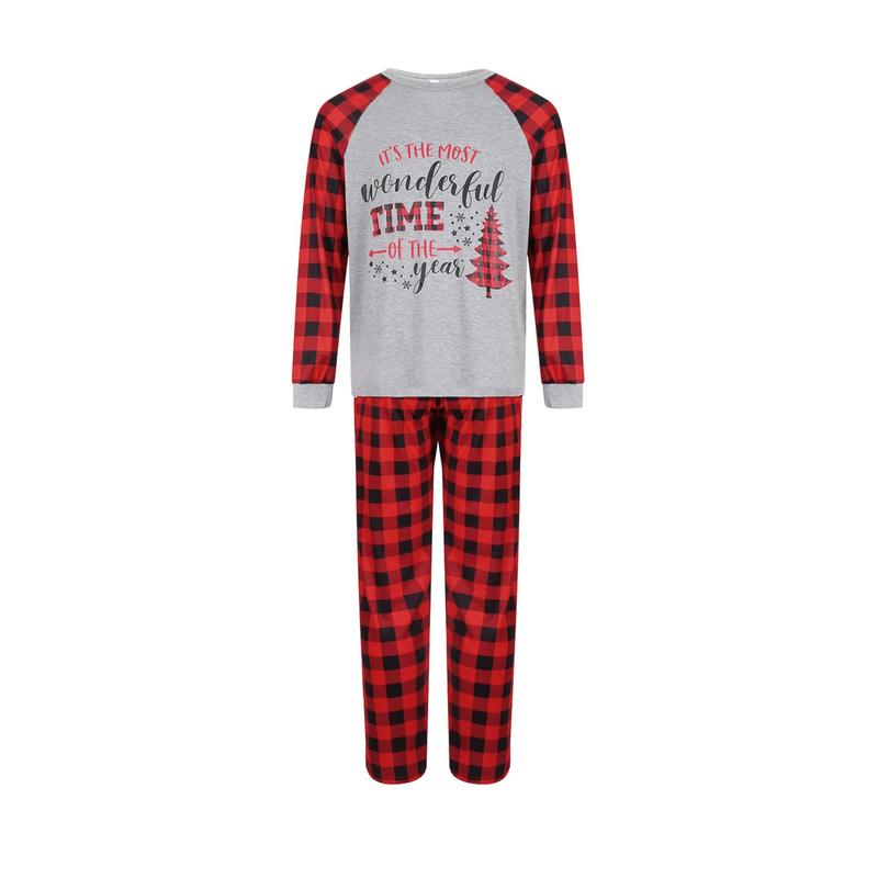 Matching Family Christmas Pajamas Family Pjs Pullover Tops Plaid Long Pants Matching Holiday Pajamas Sets