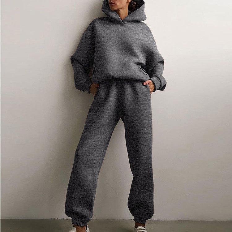 2024 New Women's Clothing Autumn Sweater Suit Solid Color Casual Fashion Sports Trousers Two-Piece Set