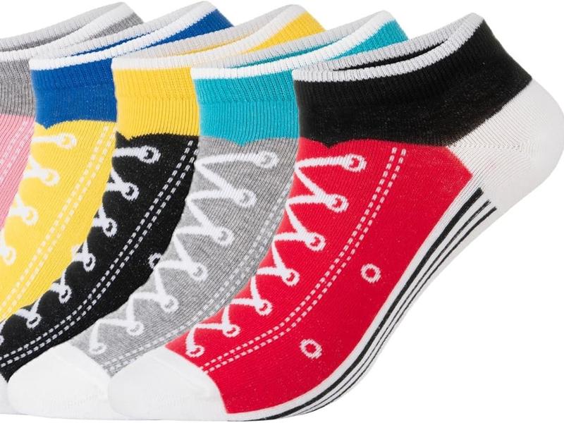 Women’s 5 Pack Lightweight Cotton (86%) Novelty Low Cut Socks Cool Sneakers Ankle Socks Fun Gifts Idea Size 6-10