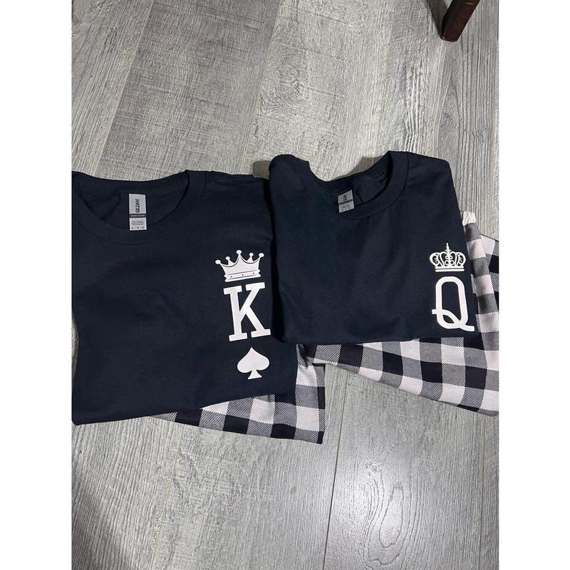 Couple T-shirt King OR Queen Only T-shirt | Couples T-SHirt | Matching S-Shirt | Loungewear Christmas Gifts.