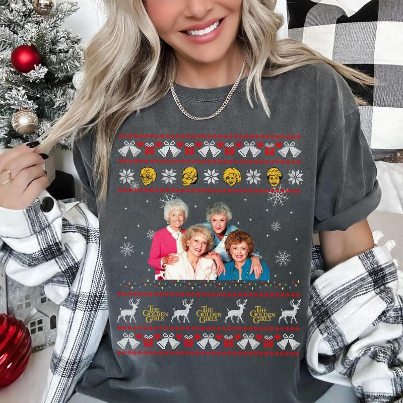 The Golden Girls Golden Ugly Christmas Shirt, The Golden Girls Sweater, Family Christmas Sweatshirt, Stay Golden Shirt, Christmas Gifts 069ZB