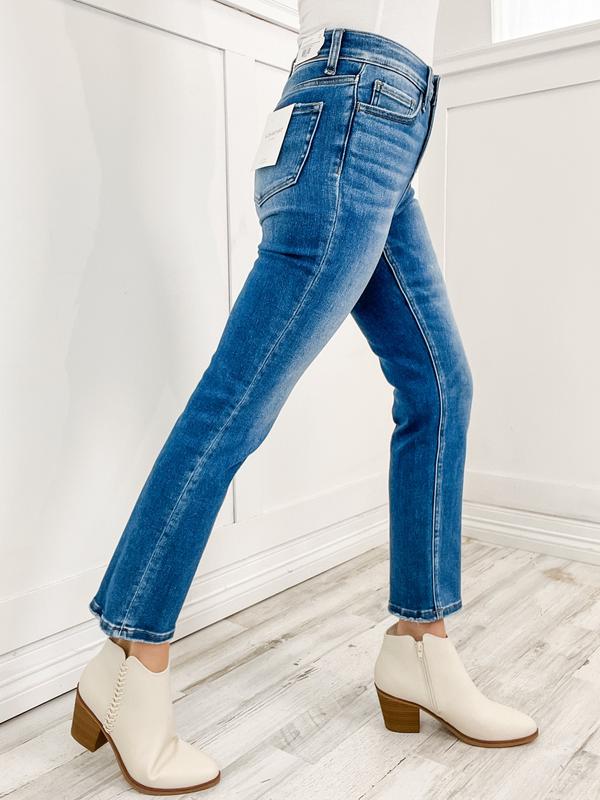 Lovervet by Vervet ENRICH Hi-Rise Ankle Slim Straight Denim Jeans