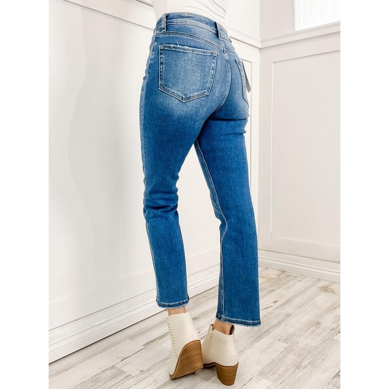 Lovervet by Vervet ENRICH Hi-Rise Ankle Slim Straight Denim Jeans