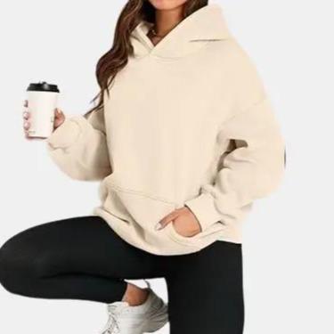 Oversized Loose fit Hoodies Fleece Sweatshirts Long Sleeve Sweaters Pullover Fall Winter Outfits with Pocket Christmas red