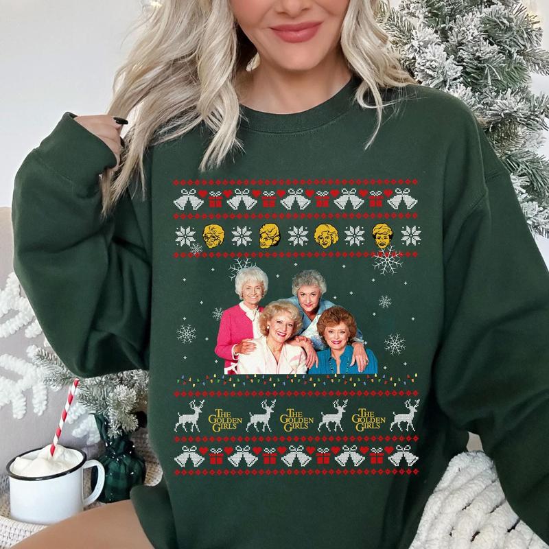 The Golden Girls Golden Ugly Christmas Shirt, The Golden Girls Sweater, Family Christmas Sweatshirt, Stay Golden Shirt, Christmas Gifts 069ZB