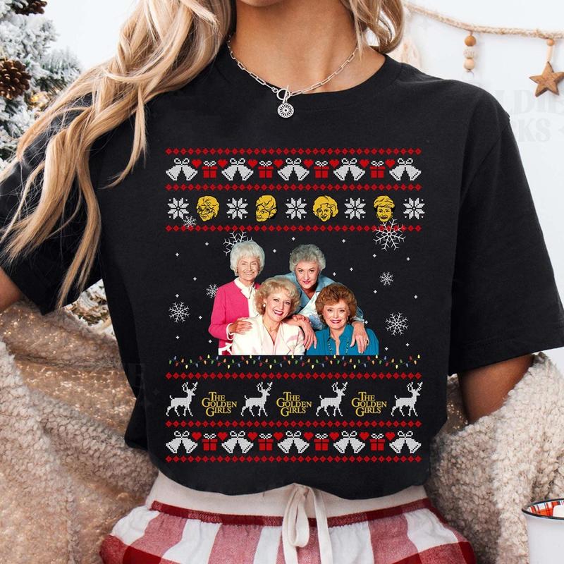 The Golden Girls Golden Ugly Christmas Shirt, The Golden Girls Sweater, Family Christmas Sweatshirt, Stay Golden Shirt, Christmas Gifts 069ZB