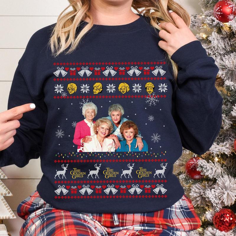 The Golden Girls Golden Ugly Christmas Shirt, The Golden Girls Sweater, Family Christmas Sweatshirt, Stay Golden Shirt, Christmas Gifts 069ZB