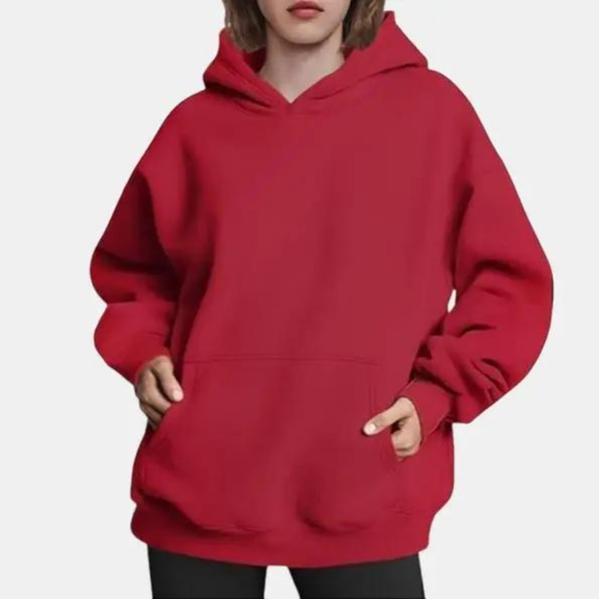 Oversized Loose fit Hoodies Fleece Sweatshirts Long Sleeve Sweaters Pullover Fall Winter Outfits with Pocket Christmas red