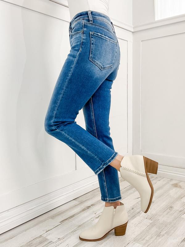 Lovervet by Vervet ENRICH Hi-Rise Ankle Slim Straight Denim Jeans