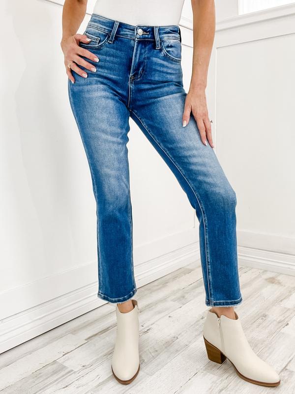 Lovervet by Vervet ENRICH Hi-Rise Ankle Slim Straight Denim Jeans