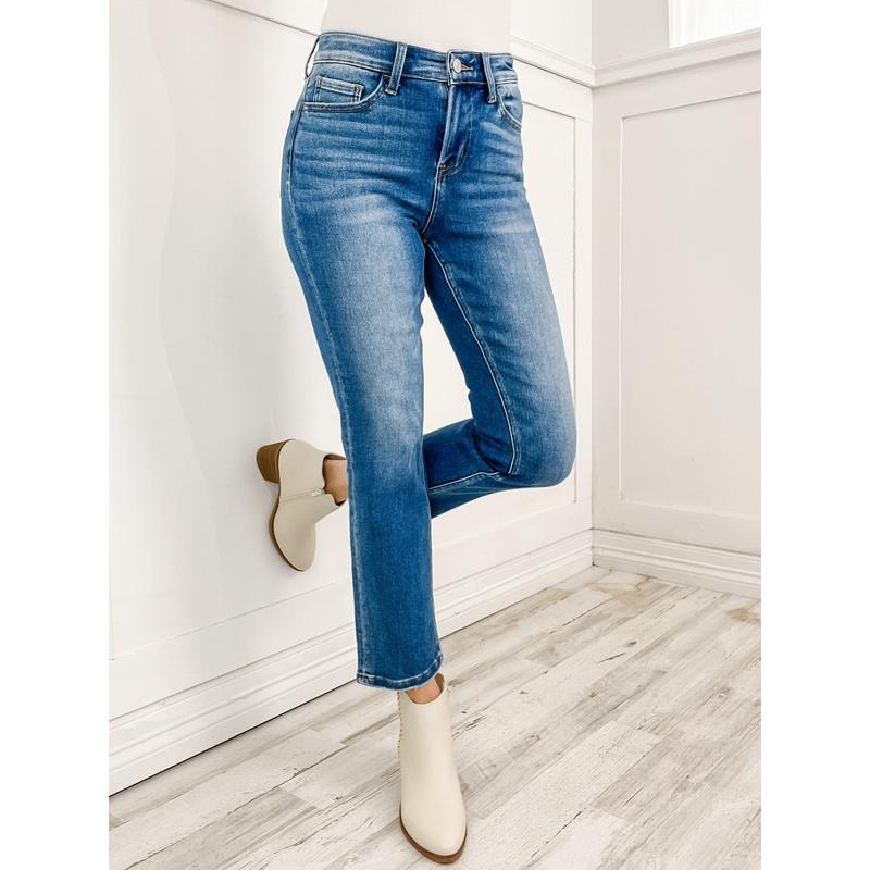 Lovervet by Vervet ENRICH Hi-Rise Ankle Slim Straight Denim Jeans