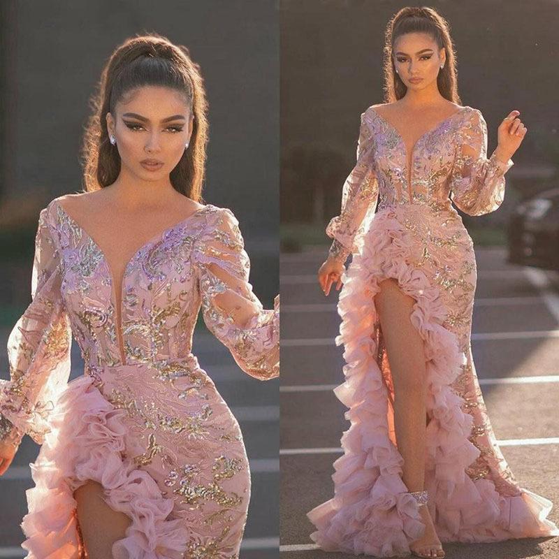 Colorful 2024 Spring Summer New European and American Women's Sexy Hip Trailing Sequin Pink Long Mesh Evening Long Dress