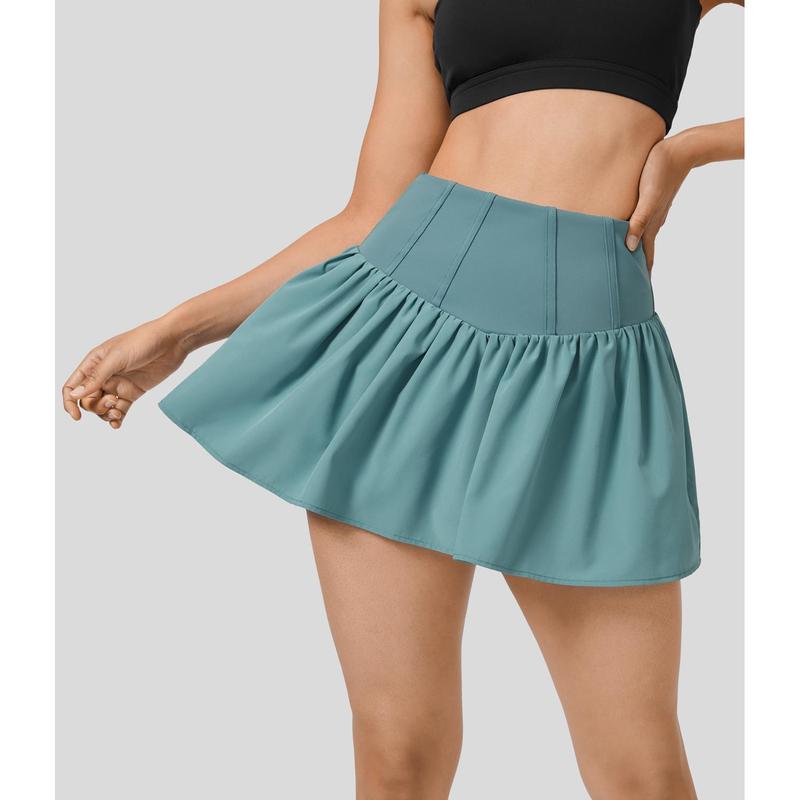 Halara Breezeful™ High Waisted V Shaped Plicated Flare Mini Quick Dry Casual Skirt