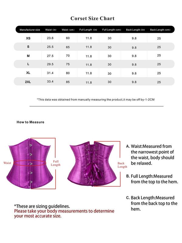 Women's Plain Lace Up Grommet Eyelet Corset Waist Trainer, Retro Solid Color Belly Slimmer Underbust Shaper, Tummy Control Shaper for Women