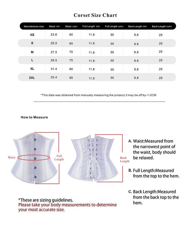 Women's Plain Lace Up Grommet Eyelet Corset Waist Trainer, Retro Solid Color Belly Slimmer Underbust Shaper, Tummy Control Shaper for Women