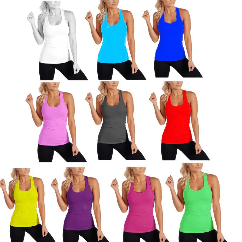 6 Pack Women's Solid Smooth Assorted Tank Tops