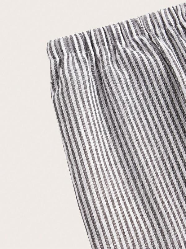 Women's Striped Print Drawstring Waist Wide Leg Pants, Fashion Casual Trousers for Summer, Pants for Women, Fashion Women's Bottoms for Daily Wear, Trousers for Women