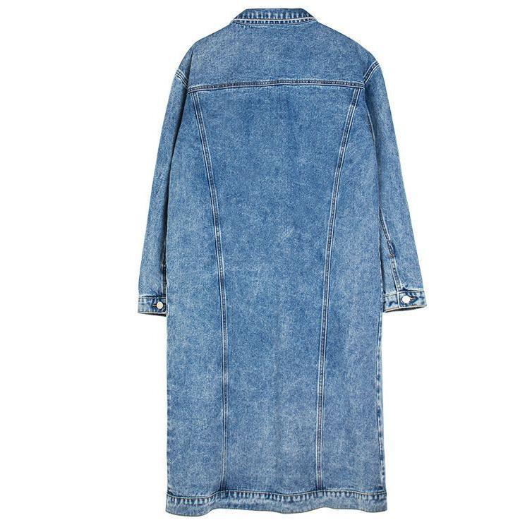 Hot Sale Long Denim Coat Female 2024 New Washed-out Vintage Slim Fashion Denim Top