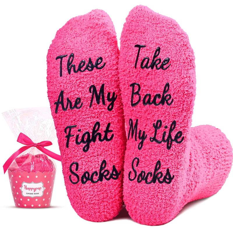 HAPPYPOP Inspirational Socks For Women Breast Cancer Awareness Socks Chemo Socks, Inspirational Gifts For Women Breast Cancer Gifts Breast Cancer Awareness Gifts