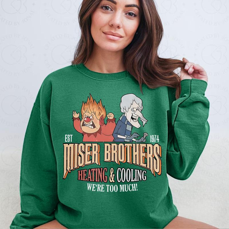 Miser Brothers Heaating and C0oling Shirt, We're Too Much Shirt, Christmas Movie Shirt, Xmas Gift, Christmas Sweater