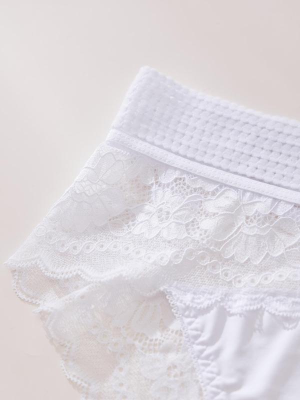 Women's Plus Size   Floral Lace High Waist Knicker, Women's Hollow Out   Panty, Soft Comfy Breathable Panties for Daily Wear