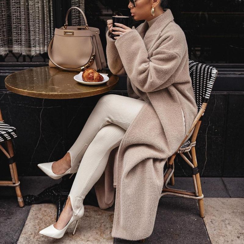 2024 Autumn and Winter Hot Selling Warm Jacket Long-Sleeved Lapel Women's Plush Top Women's Overcoat