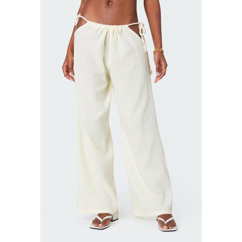 Leoni Side Tie Cotton Gauze Pants