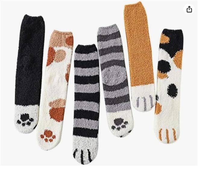 6 Pairs Women's Fuzzy Socks - Soft and Cozy Microfiber House Sleeping Slipper Socks for Winter - Christmas Gifts - Womenswear, Underwear Lady Comfort