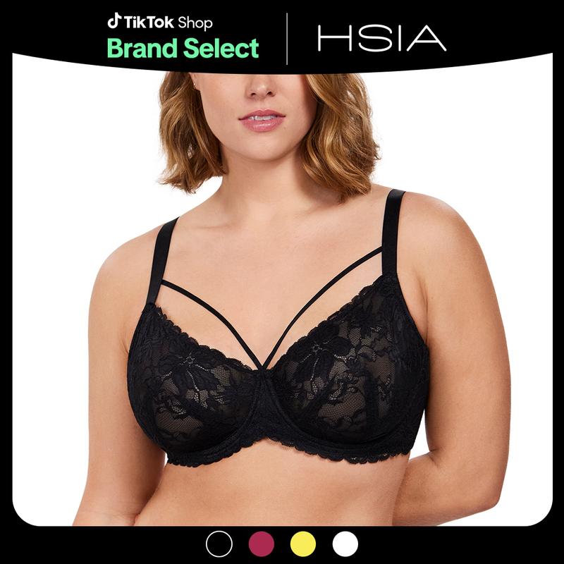 Pretty In Petals Plus Size Minimizer Soft Lace Comfort Unlined Strappy Underwire Women Bra