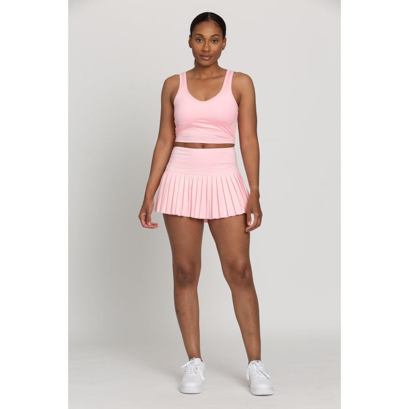 Baby Pink Pleated Tennis Skirt