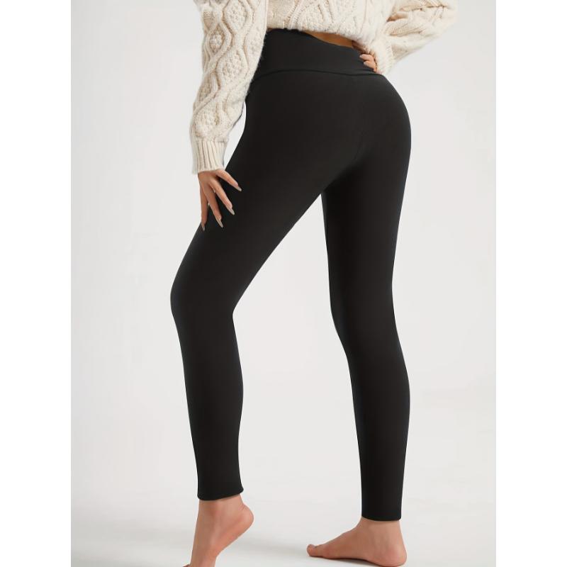 Ultra-Soft Plush-Lined High Waist Leggings - Elastic, Comfortable, Thermal, and Warm - Perfect for Winter Casual Wear, Thermal Wear, and Outdoor Activities