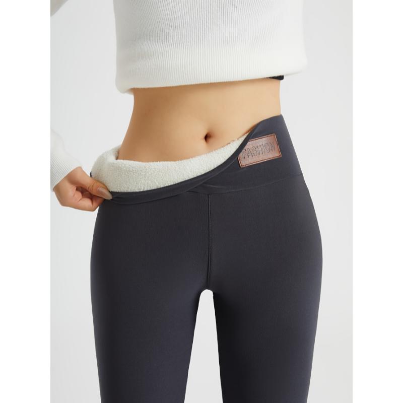 Ultra-Soft Plush-Lined High Waist Leggings - Elastic, Comfortable, Thermal, and Warm - Perfect for Winter Casual Wear, Thermal Wear, and Outdoor Activities