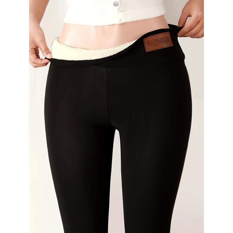 Ultra-Soft Plush-Lined High Waist Leggings - Elastic, Comfortable, Thermal, and Warm - Perfect for Winter Casual Wear, Thermal Wear, and Outdoor Activities