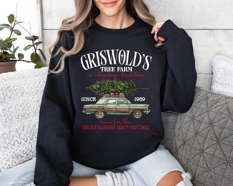 Grisw0ld's Christmas Sweatshirt, Christmas Family, Christmas Gift, Tree Sweater, Grisw0ld's Tree Farm Since 1989 Shirt, Cute Christmas Shirt