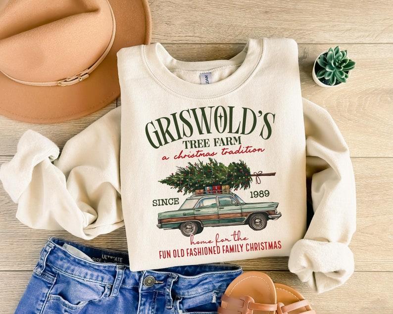 Grisw0ld's Christmas Sweatshirt, Christmas Family, Christmas Gift, Tree Sweater, Grisw0ld's Tree Farm Since 1989 Shirt, Cute Christmas Shirt