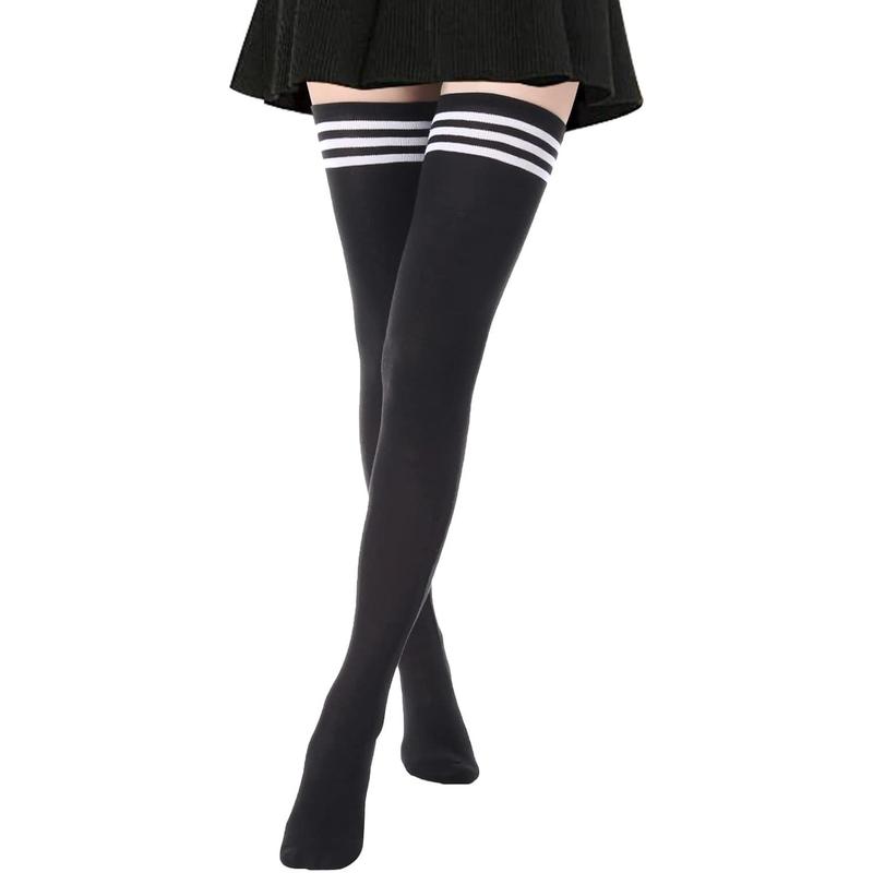 Extra Long High Thigh Socks Striped Over Knee Thin Tights Long Stocking