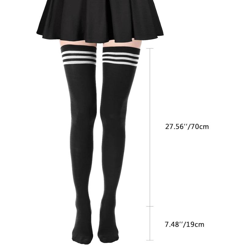 Extra Long High Thigh Socks Striped Over Knee Thin Tights Long Stocking