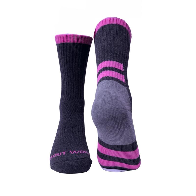 About Work Pink Cotton Crew Length Work Sock Womenswear Comfort