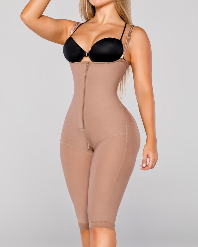 Lucia Curvas Tummy Control Invisible with Zipper Open Breasts Thin  Bodysuit