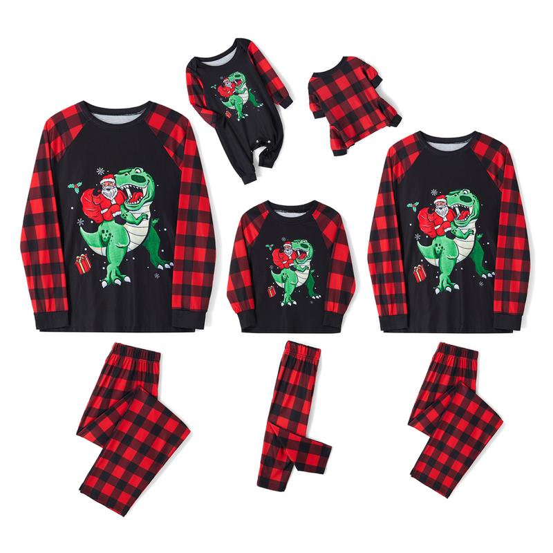 Christmas Pajamas Family Matching Sets Dinosuar Christmas Pjs Xmas Sleepwear for Women Men Couples Adult Kids