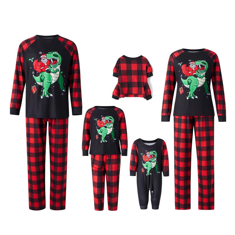 Christmas Pajamas Family Matching Sets Dinosuar Christmas Pjs Xmas Sleepwear for Women Men Couples Adult Kids