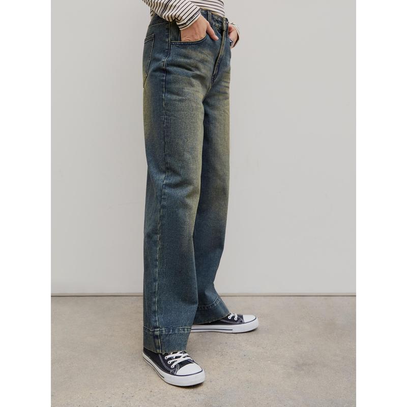 Cider [1 colors, Size 2-26] High Waist Straight Leg Jeans