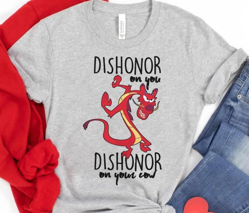 Mulan Shirt,  Funny Mushu Dishonor On Your Cow Shirt, Mushu Dragon Shirt | WDW Matching Family Shirt, Vacation Shirt, Trip Shirt, Magic Kingdom shirt