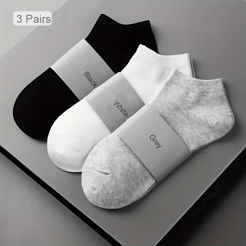 3 15 20 30 Pairs of Comfortable Ankle Socks, Sports Black and White Solid Color Socks Pack, Women's Stockings and Socks