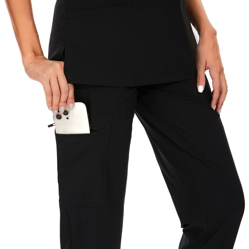 Cozyfit Scrubs for Women Luna Vital Set - Stretch V-Neck Scrub Top & Jogger Pant with 8 Pockets