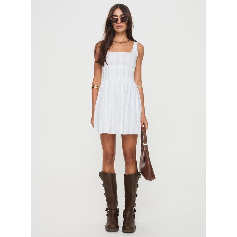 Lorinda Mini Dress White Petite