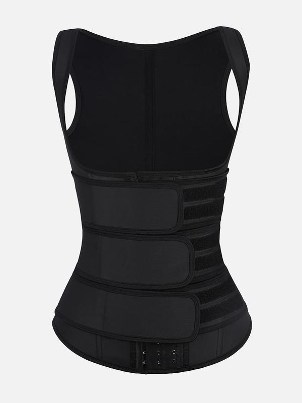 FeelinGirl Plus Size Waist Trainer Vest With 3 Rows of Eye and Hook Compression Cotton Shapewear Womenswear  Comfort Straps matt  waist Spandex Day